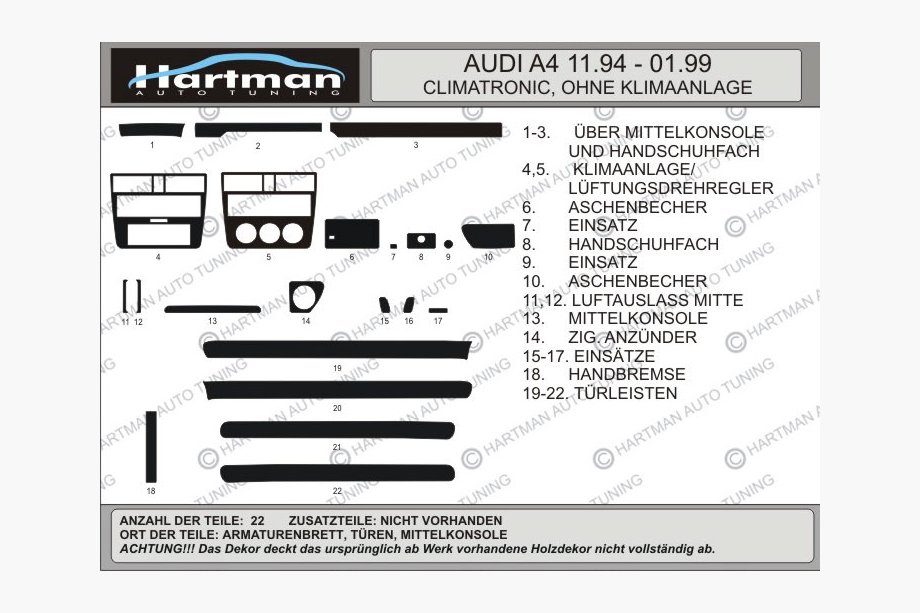 Audi A4 B5 1994–2001 Tuning intérieur (Hartman) Image