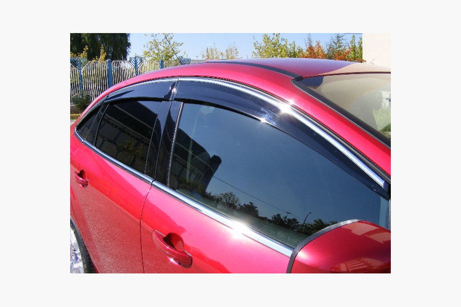Honda Civic Sedan VIII 2006-2011 Déflecteurs de vitres avec moulure chromée (4 pcs, Niken) Image