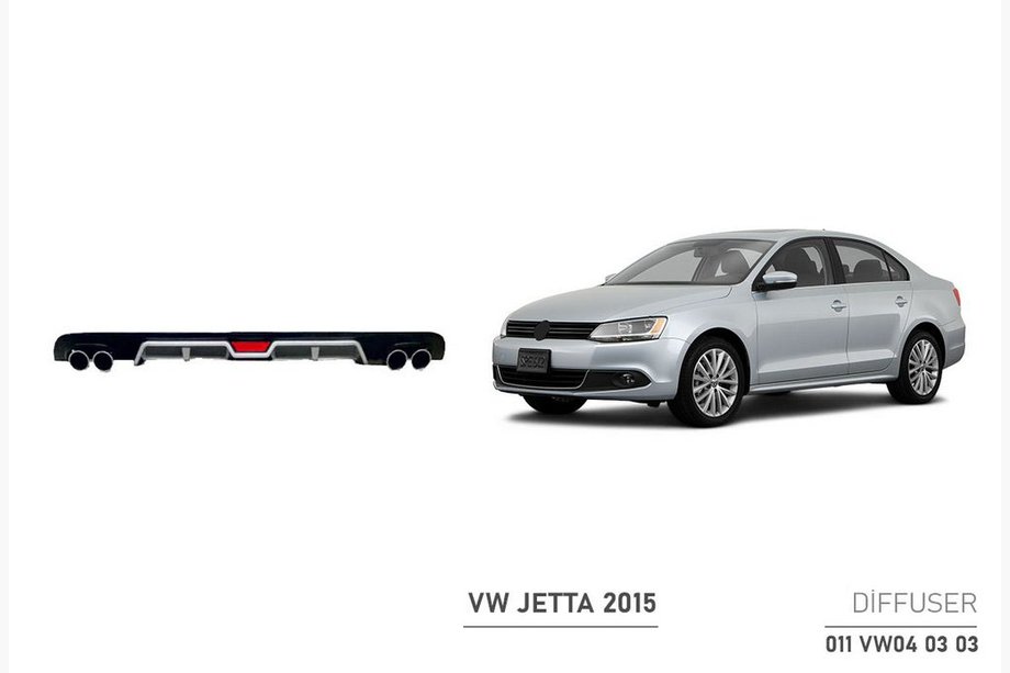 Volkswagen Jetta 2011-2018 Extension de Diffuseur Arriere (2014+, ABS, Noir) Image