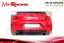 Volkswagen Scirocco 2008-2017 Extension de diffuseur arrière (ABS, Noir) photo 1