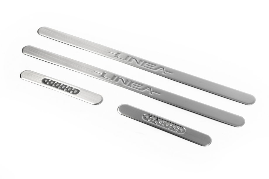 Fiat Linea 2006-2018 Seuils de porte OmsaLine (4 pcs, inox) Image