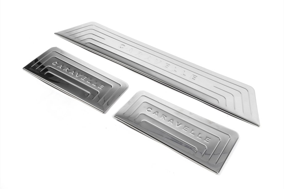 Volkswagen T5 Caravelle 2004-2010 Couvre seuils intérieurs (Omsa, inox) 3 Seuils de Porte Image