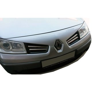 Couvre-Calandre Chromés (Modèle 2006↗, 4 pcs, Acier Inoxydable) Renault Megane II 2004-2009 photo 1