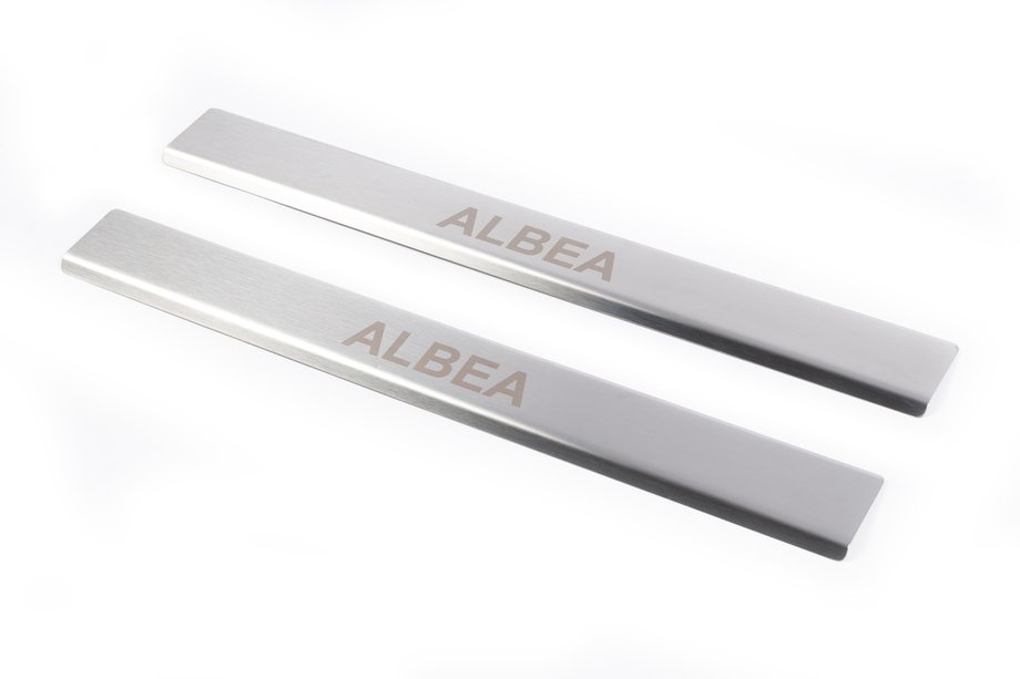 Fiat Albea 2002-2012 Seuils de porte inox Carmos (2 pcs) Photo 1
