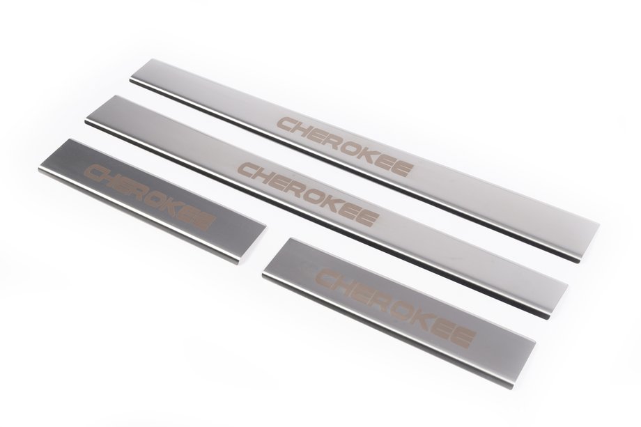 Jeep Cherokee/Liberty 2007-2013 Seuils de porte Carmos V1 (4 pcs, inox) Image