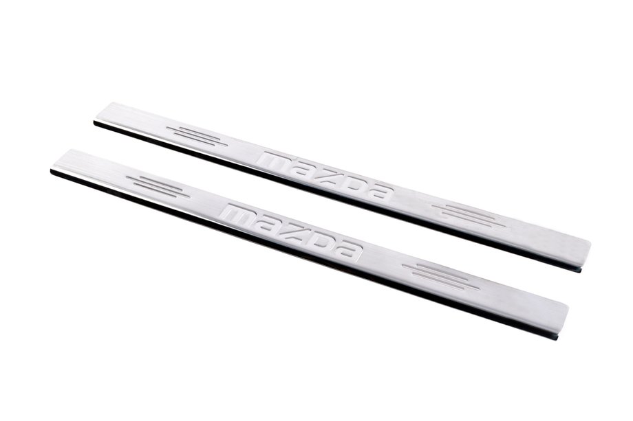 Mazda 2 2007-2014 Cache Seuil de Porte Carmos (Inox) V-1 Image