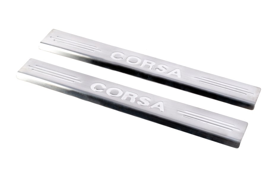 Opel Corsa C 2000-2006 Seuils de porte Carmos V2 (2 pcs, inox) Image