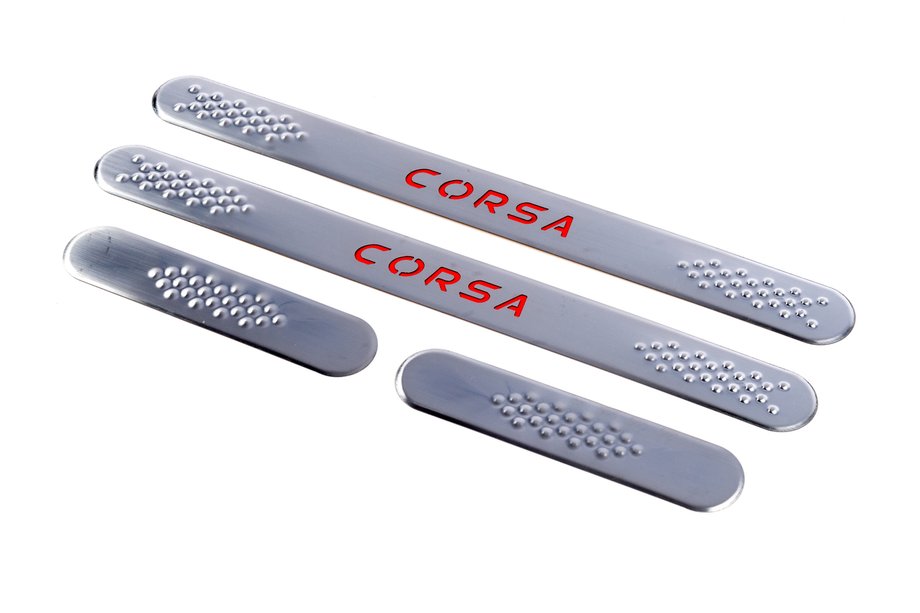 Opel Corsa C 2000-2006 Seuils de porte Carmos V1 (4 pcs, inox) Image