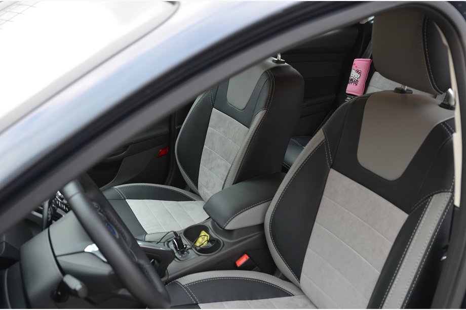 Ford Focus III 2011-2017 Housses de siège sur mesure en cuir écologique Brothers Leather Style Photo 3