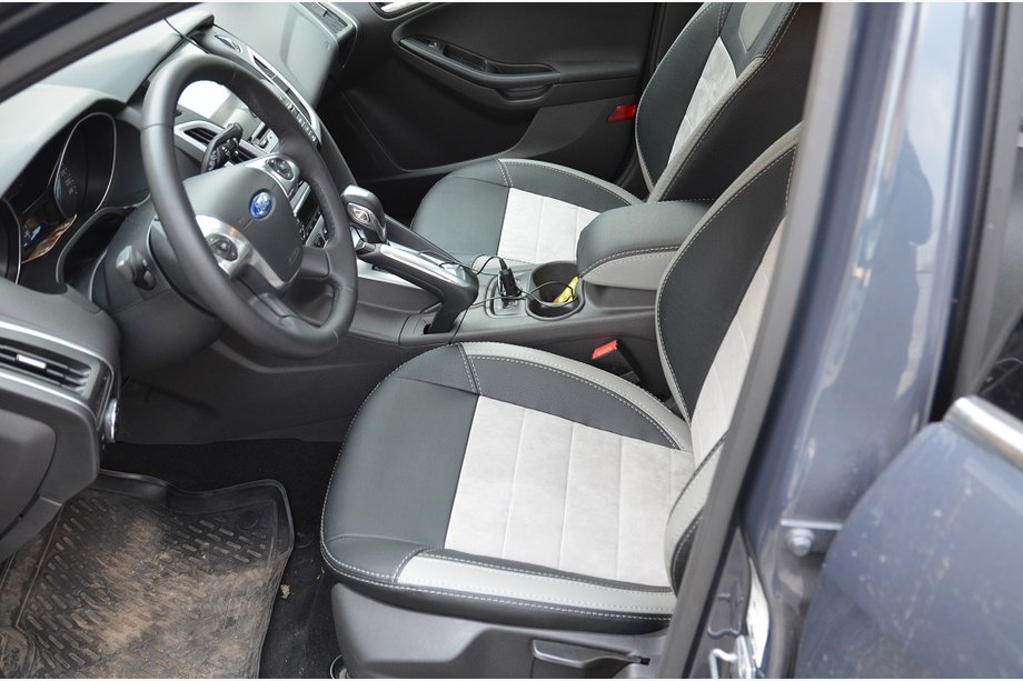 Ford Focus III 2011-2017 Housses de siège sur mesure en cuir écologique Brothers Leather Style Photo 1