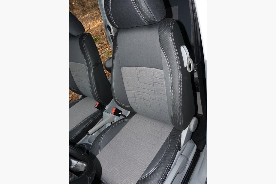 Volkswagen Caddy 2004-2010 Housses de Sièges Auto (Similicuir↗Tissu, Premium) Habitacle complet (7 places) Photo 3