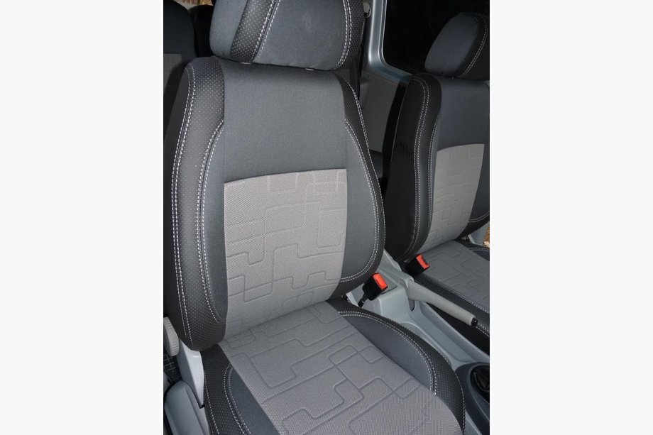 Volkswagen Caddy 2004-2010 Housses de Sièges Auto (Similicuir↗Tissu, Premium) Habitacle complet (7 places) Photo 8
