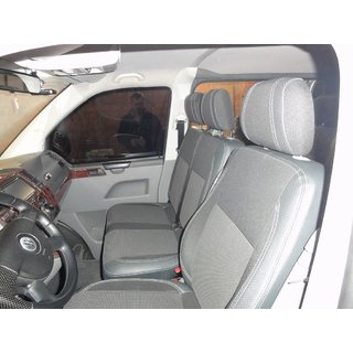 Housses de Sièges Auto (Cuir Écologique et Tissu, Premium) Volkswagen T5 Caravelle 2004-2010 photo 2