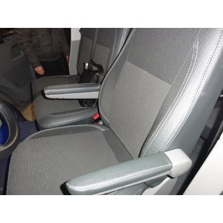 Housses de Sièges Auto (Cuir Écologique et Tissu, Premium) Volkswagen T5 Caravelle 2004-2010 photo 3