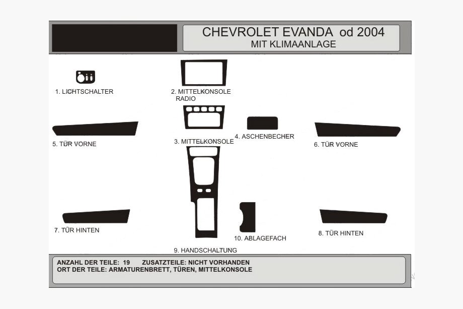 Chevrolet Evanda 2000-2006 Couvre tableau de bord (Hartman) Bleu Image