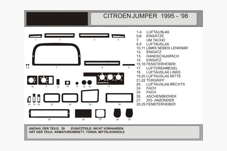 Citroen Jumper 1995-2006 Couvre tableau de bord (Modèle 1995-1998) Image