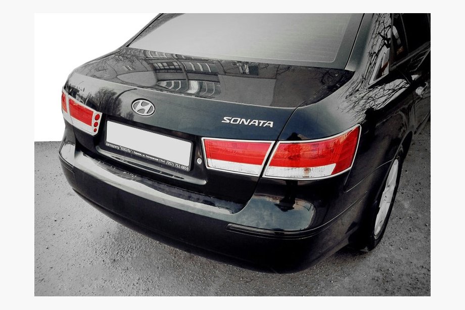 Hyundai Sonata NF 2004-2009 Caches chromés pour feux arrière (2 pcs, plastique) Image