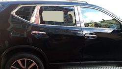 Nissan X-trail T32/Rogue 2014-2021 Couvre-montants chromés (acier inoxydable) photo 2