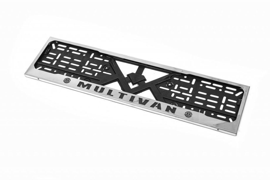 Volkswagen T4 Caravelle/Multivan 1990–2003 Cadre de plaque d'immatriculation chrome Multivan (1 pc, acier inoxydable) Image