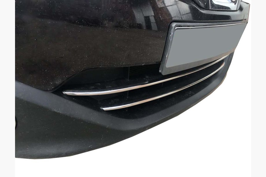 Nissan Qashqai 2010-2014 PROMO! Baguettes pour calandre inférieure (2 pcs, inox) Photo 1