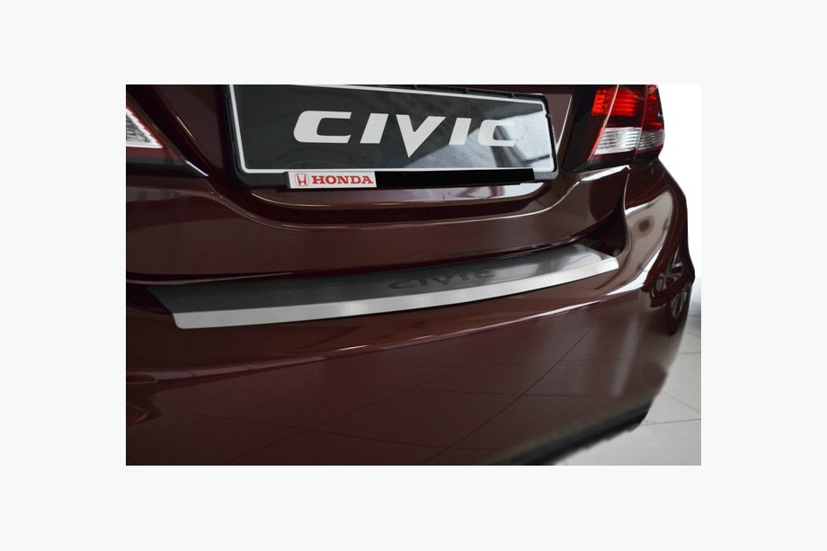 Honda Civic Sedan IX 2011-2016 Protection de pare-chocs arrière avec rebord Nataniko (2014-2017, inox) Image