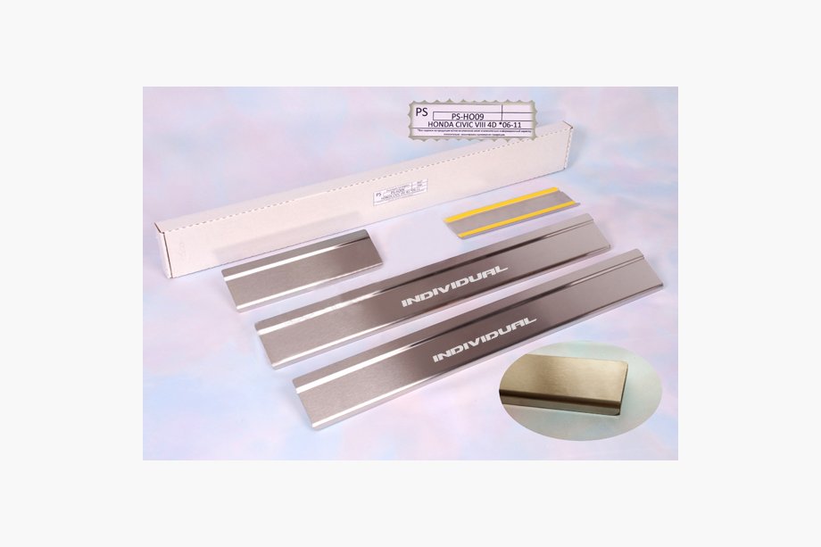 Honda Civic Sedan VIII 2006-2011 Seuils de porte Natanika Standard (4 pcs, inox) Image