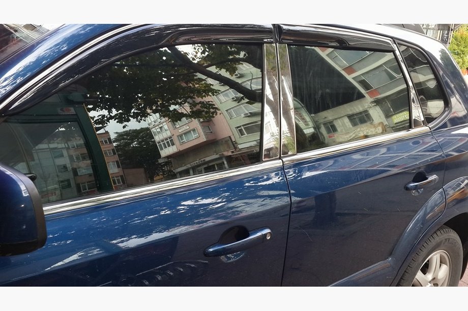 Hyundai Tucson JM 2004- Couvre-montants en acier inoxydable Photo 9
