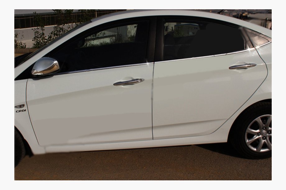 Hyundai Accent 2011-2017 Baguettes de vitres inférieures inox (6 pcs) Carmos - Acier Inoxydable Turc Image