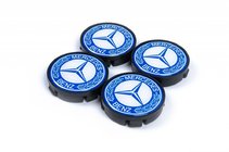 Mercedes-Benz Caches moyeu 55,5mm/57mm sans anneau (lot de 4, bleu) photo 1