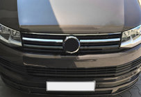 Volkswagen T6 2015-2024 Couvre-calandre supérieur 2015-2019 (2 pcs, inox) OmsaLine - Inox Italien photo 1