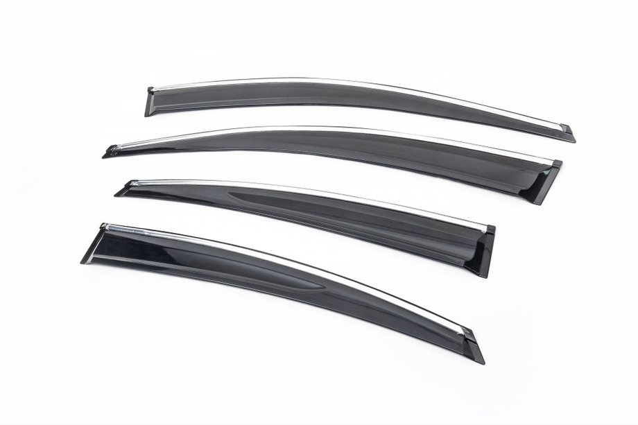 Hyundai Accent 2011-2017 Déflecteurs de vitres chromés SD (4 pcs, Sunplex Chrome) Image