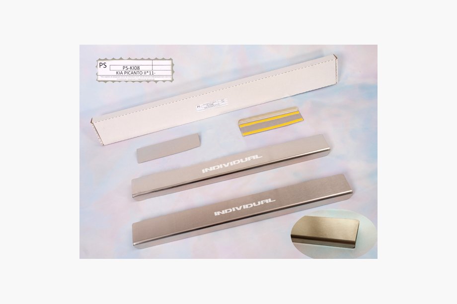 Kia Picanto 2011-2016 Seuils de porte Natanika Standard (4 pcs, inox) Image