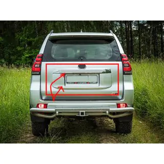 Baguette chromée au-dessus de la plaque d'immatriculation (Design 2018) Toyota Land Cruiser Prado 150 2009-2023 photo 1