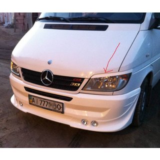 Paupières de phares (noir, ABS, 2000-2006) Mercedes Sprinter W901/902/903/904/905 1995–2006 photo 2