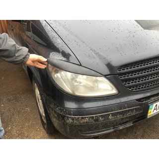 Cils de phares droits (noir mat) Mercedes Viano 2004-2014 photo 3