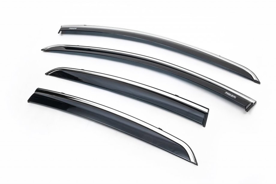 Fiat Linea 2006-2018 Déflecteurs de vitres avec moulure chromée (4 pcs, Niken) Image