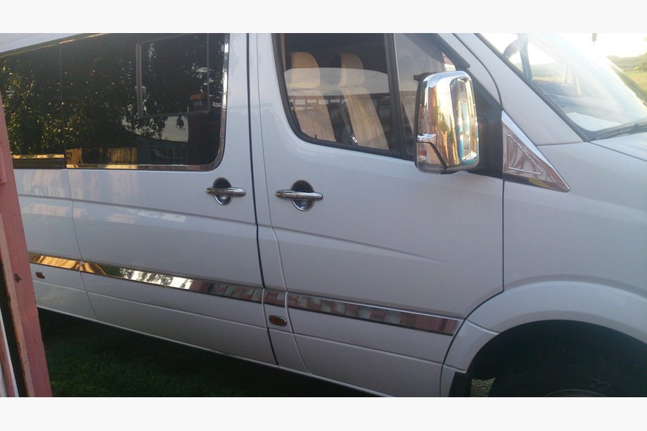 Volkswagen Crafter 2006-2016 Moulures de portes en acier inoxydable ExtraLong. OmsaLine - Inox Italien Photo 4