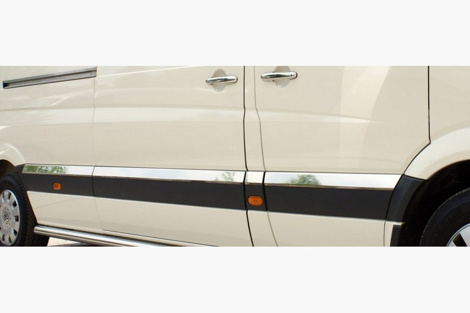 Volkswagen Crafter 2006-2016 Moulures de portes en acier inoxydable ExtraLong. OmsaLine - Inox Italien Photo 2