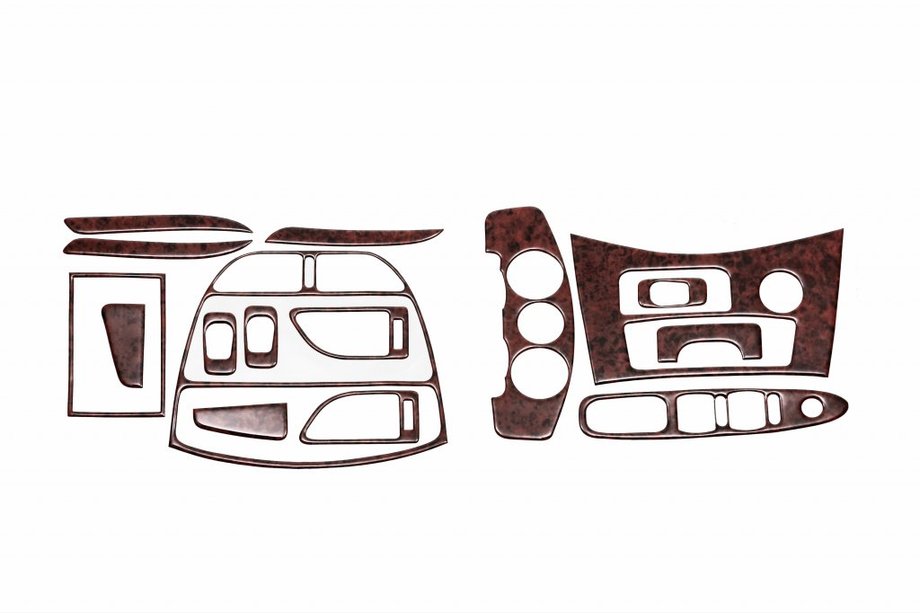 Chery Tiggo 1 2005-2016 Caches de tableau de bord (grand kit) Bois Foncé Photo 6