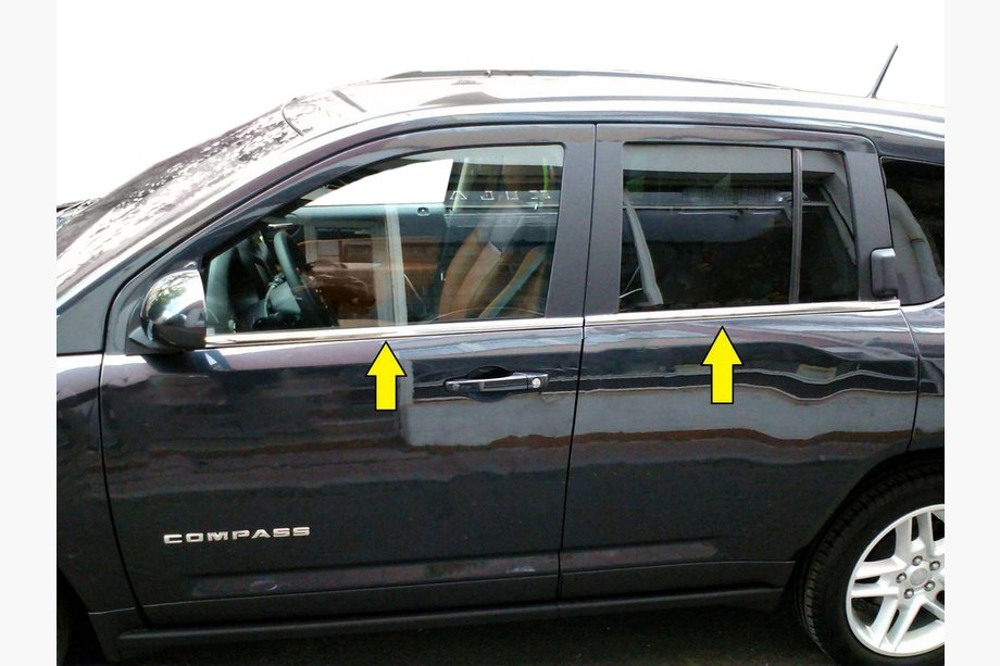 Jeep Compass 2006-2016 Encadrement inférieur de vitres inox Image
