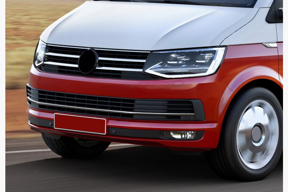 Volkswagen T6 2015-2024 Couvre-grille de pare-chocs 2015-2019 (3 pcs, inox) Image