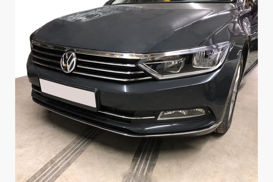 Volkswagen Passat B8 2015-2023 Cache-phare et bande décorative (3 pcs, inox) OmsaLine - Inox Italien Photo 8