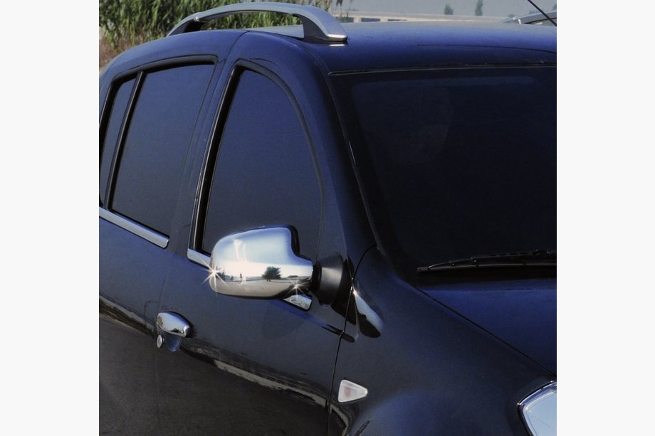 Dacia Logan MCV 2004-2014 Coques de Rétroviseurs Chromées (2 pcs) Carmos - Plastique Chromé Image