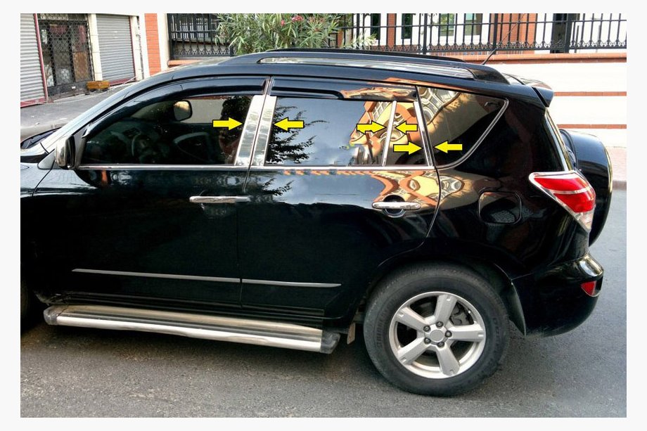 Toyota Rav 4 2006-2013 Enjoliveurs de Montants de Porte en Acier Inoxydable Image