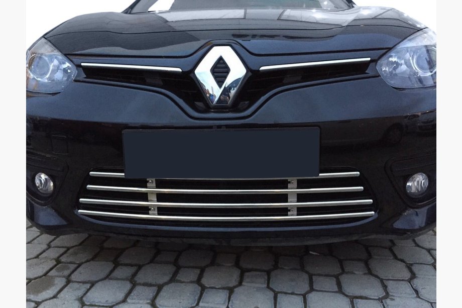 Renault Fluence 2009-2016 Grille de pare-chocs monobloc (2013-2016, inox) Image