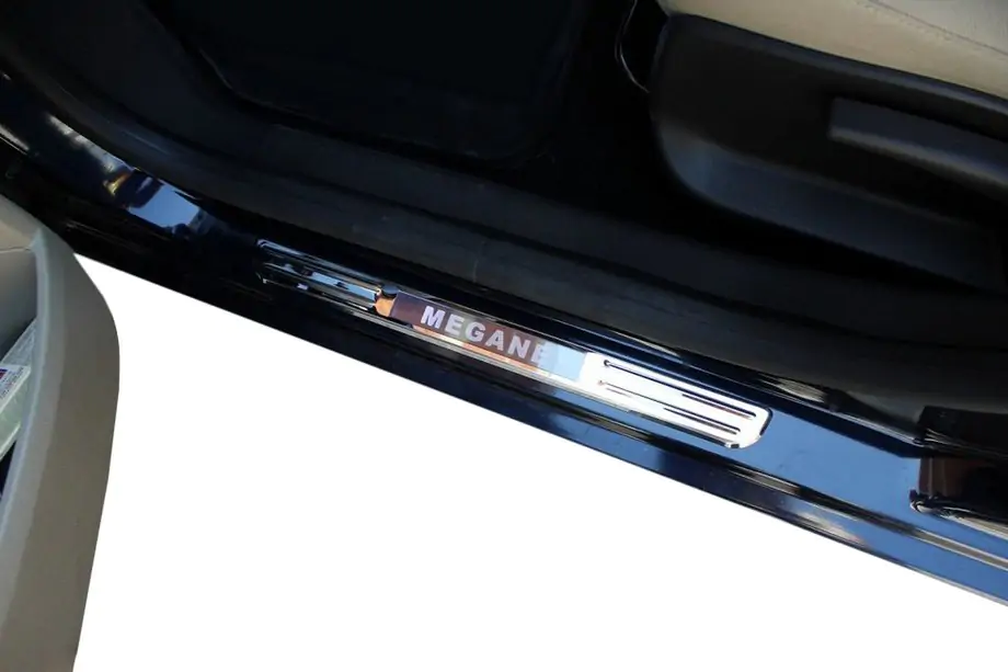 Renault Megane I 1996-2004 Seuils de porte sans fil avec éclairage (2 pcs, inox) Photo 1