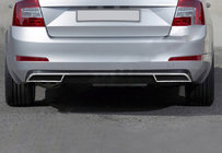 Skoda Octavia III A7 2013-2019 Entourage de diffuseur arrière (2013-2017, acier inoxydable) photo 1