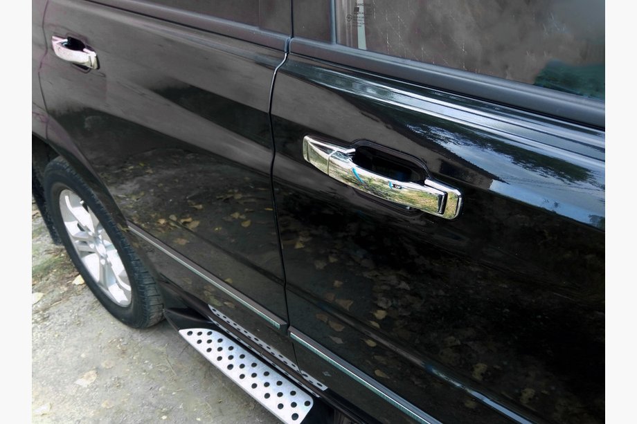 SsangYong Rexton I 2001-2017 Couvre-poignées de porte chromés avec contour (4 pcs, plastique) Image