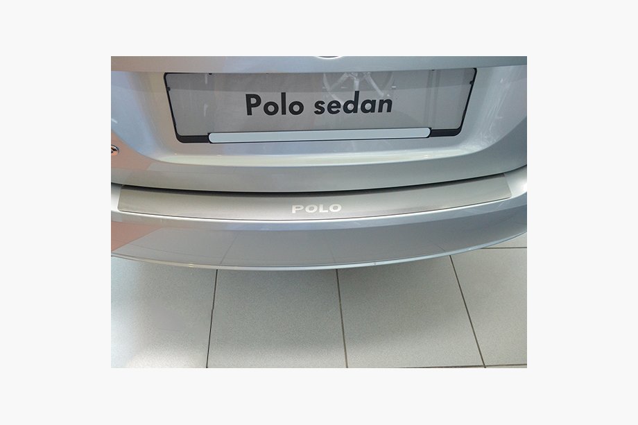 Volkswagen Polo 2010-2017 Protection de pare-chocs arrière Nataniko (inox) 2009-2014, Berline Image
