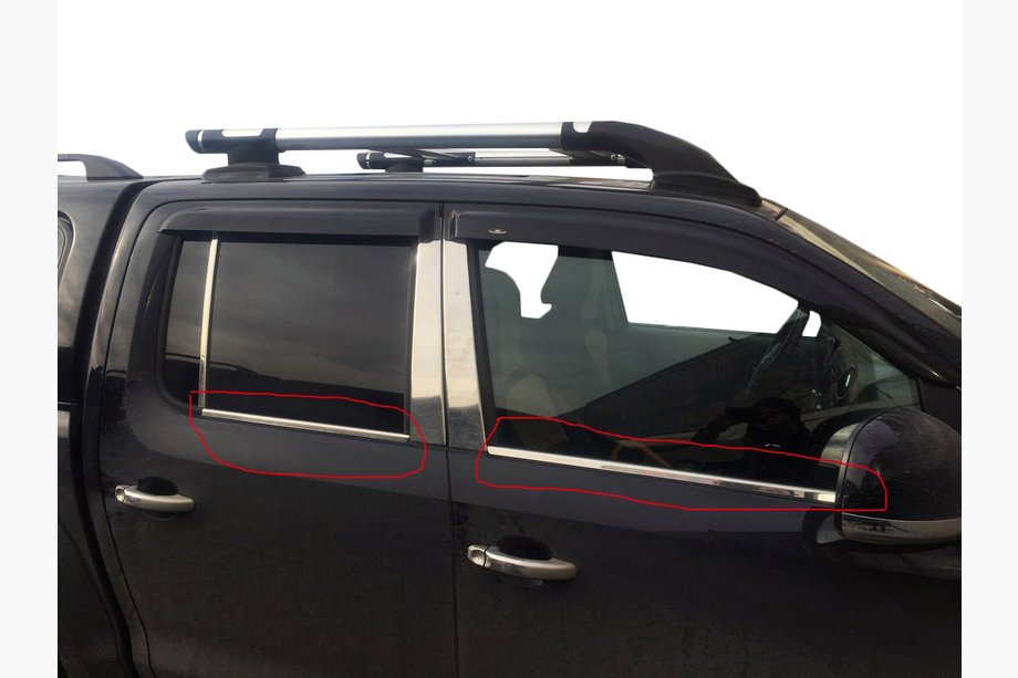Volkswagen Amarok 2010-2022 Encadrement de vitres inox (4 bandes) Carmos - Acier Inoxydable Turc Image